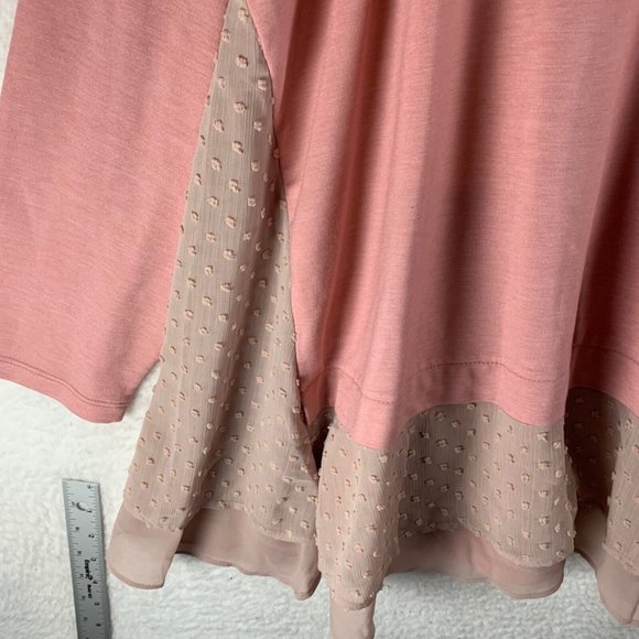 Logo Lounge Lori Goldstein Women's Layered Open Cardigan Sweater Pink Sz 2X 8854 - Picture 7 of 9